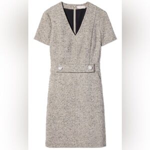 Tory Burch Priscilla Dress in Rustic Linen Wool - Size 8 - Italian Fabric